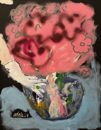 Работа Розовые пионы